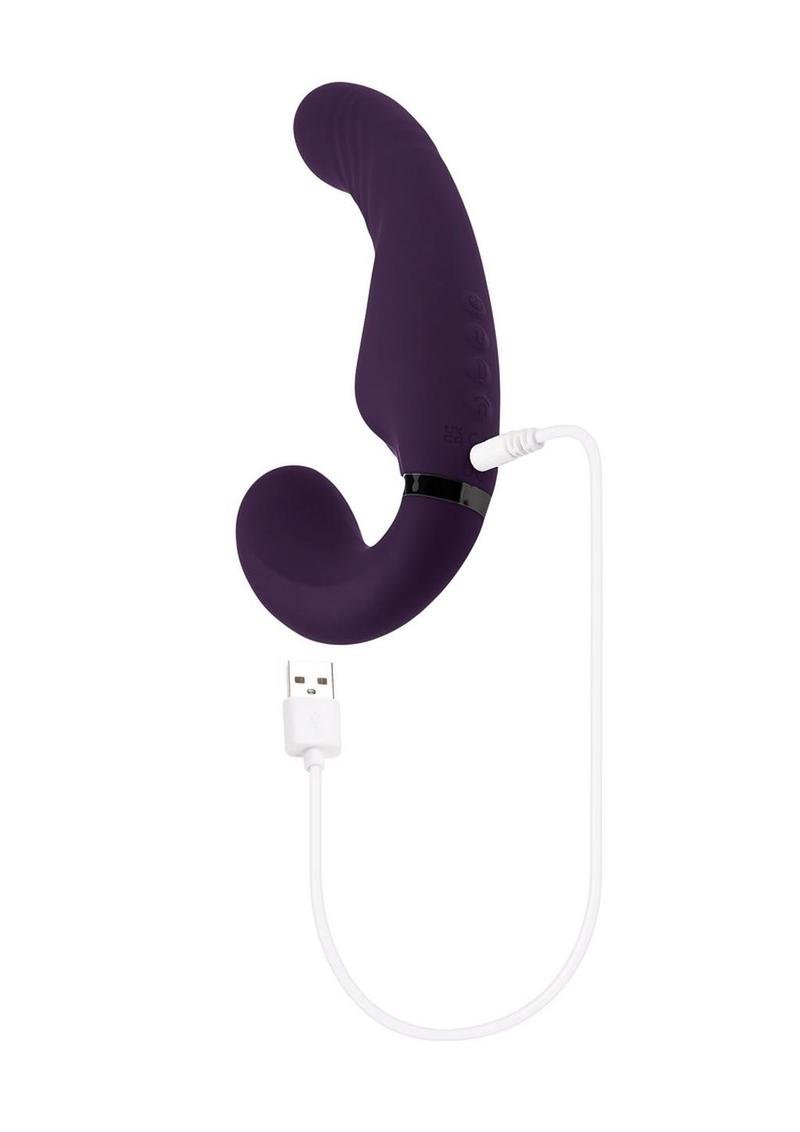 Share The Love Rechargeable Silicone Strap-On - Purple