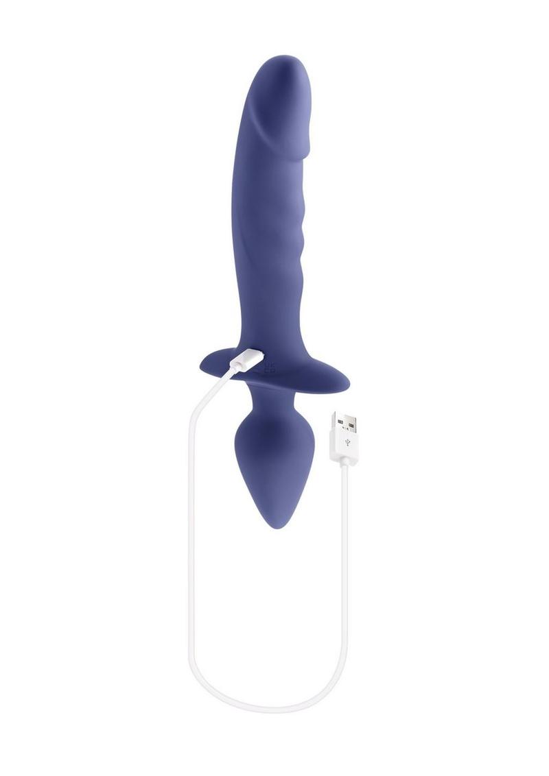 Gender X Dual Defender Rechargeable Silicone Dual Vibrator/Probe with Remote Control - Purple