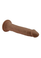 In Thrust We Trust Rechargeable Silicone Dildo with Remote Control - Chocolate