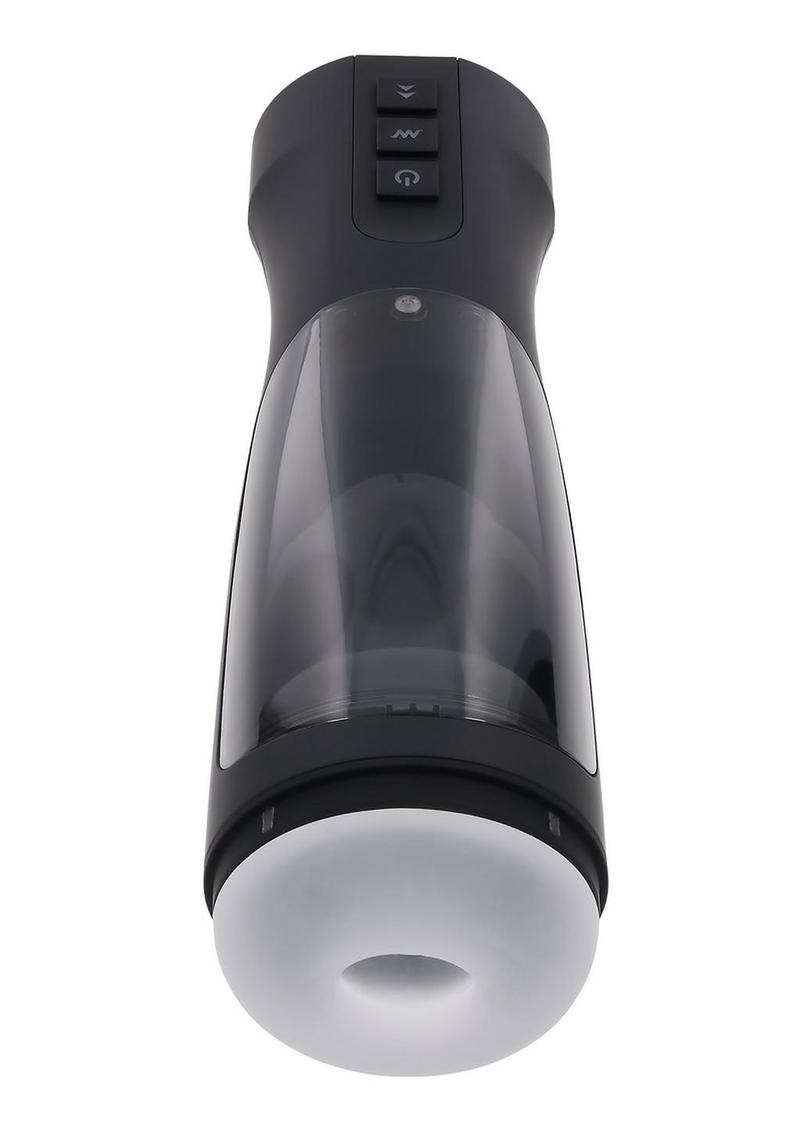 Playboy End Game Rechargeable Warming Stroker with UV Stand - Black