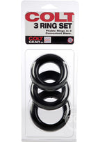 COLT 3 Ring Set Cock Rings - Black