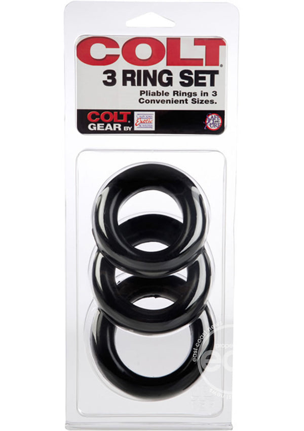 COLT 3 Ring Set Cock Rings - Black