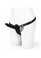 Lux Fetish Silicone Strap-On Harness - Black