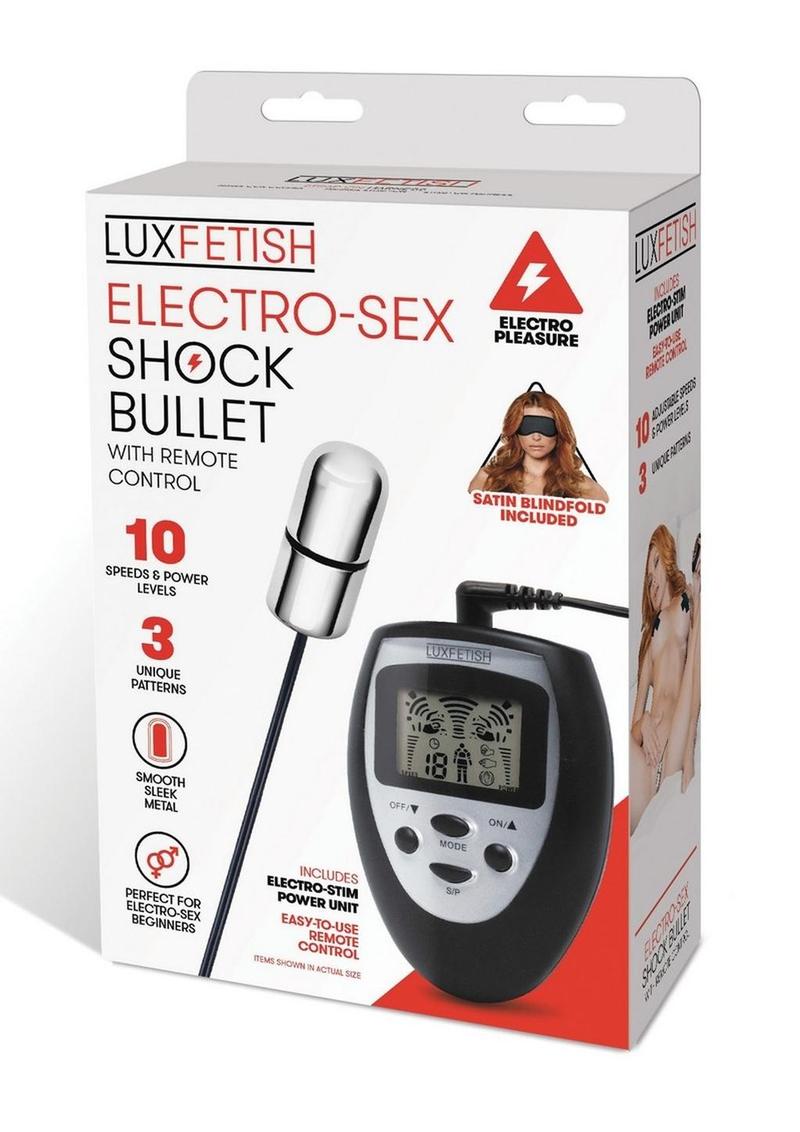 Lux Fetish Electro Sex Shock Bullet with Wired Remote Control - Black