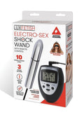 Lux Fetish Electro Sex Shock Wand with Wired Remote Control - Silver/Black