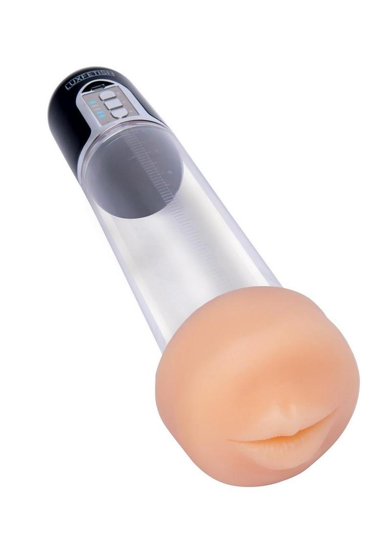 Lux Fetish 2 in 1 Blowjob Auto Sucker & Penis Englarger Pump - Black