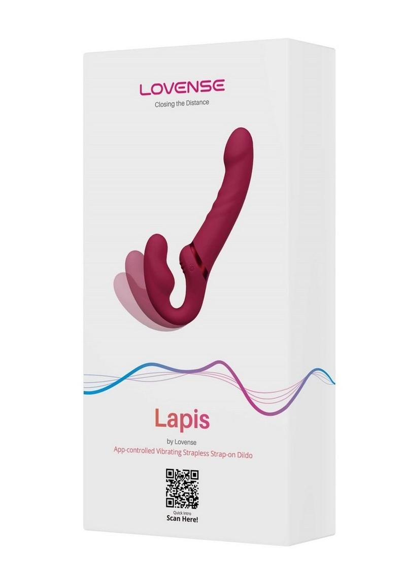 Lovense Lapis Rechargeable Silicone App Control Dual End Strapless Strap-On - Magenta