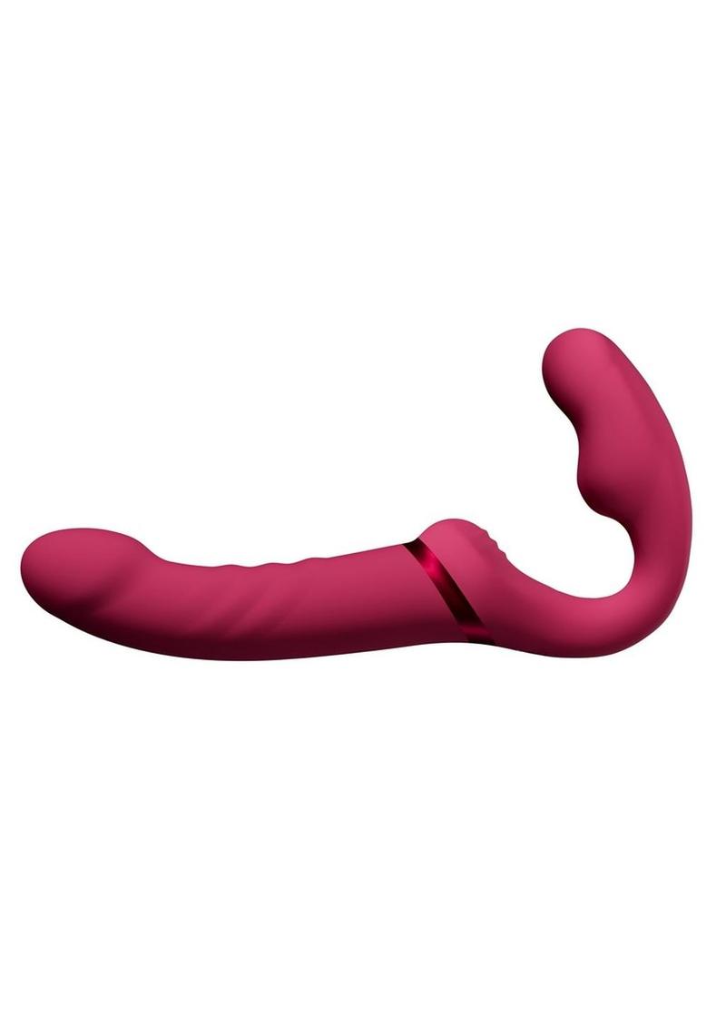 Lovense Lapis Rechargeable Silicone App Control Dual End Strapless Strap-On - Magenta