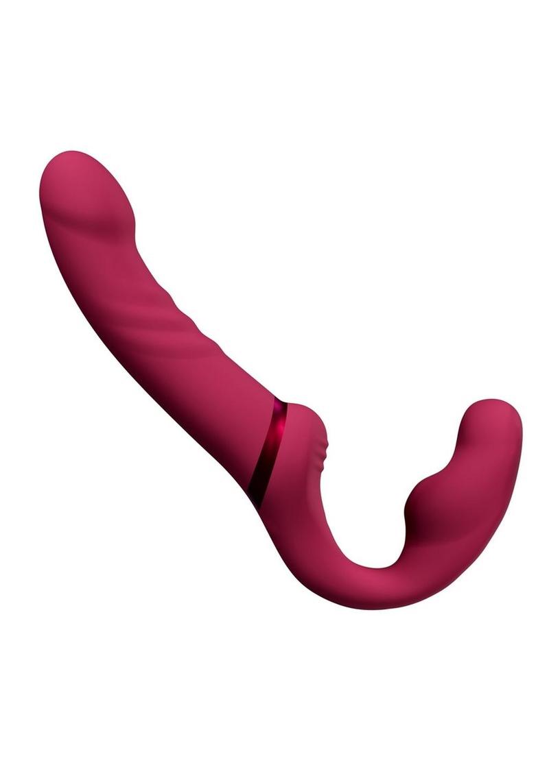 Lovense Lapis Rechargeable Silicone App Control Dual End Strapless Strap-On - Magenta