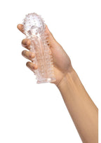 Size Up Texured Clear View Penis Extender with Ball Loop 1.5in