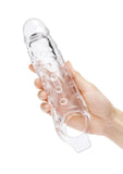 Size Up Studded Clear View Penis Extender with Ball Loop 1in