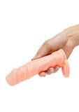 Size Up Silicone Realistic Penis Extender with Ball Loop 1in - Vanilla