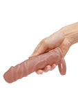 Size Up Silicone Realistic Penis Extender with Ball Loop 1in - Caramel