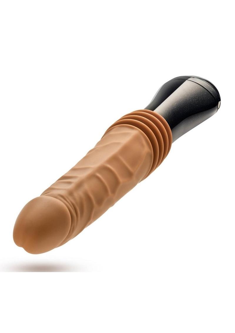 Dr. Skin Platinum Collection Silicone Dr. Arthur Rechargeable Thrusting Gyrating Vibrating Dildo 10.5in - Caramel