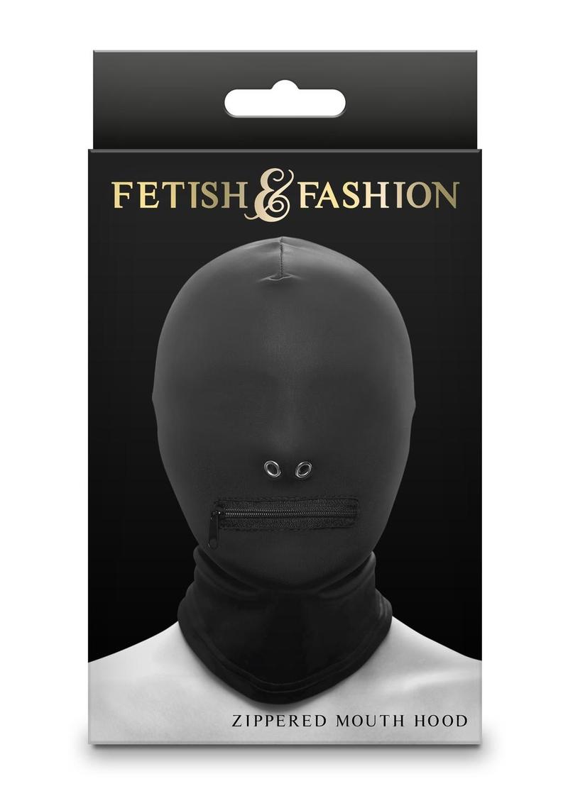 Fetish & Fashion Zippered Mouth Hood - Black
