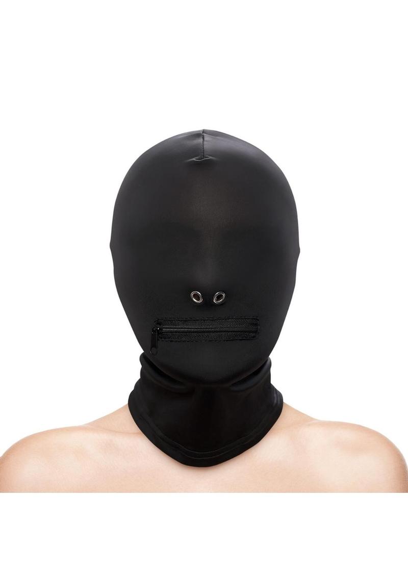Fetish & Fashion Zippered Mouth Hood - Black
