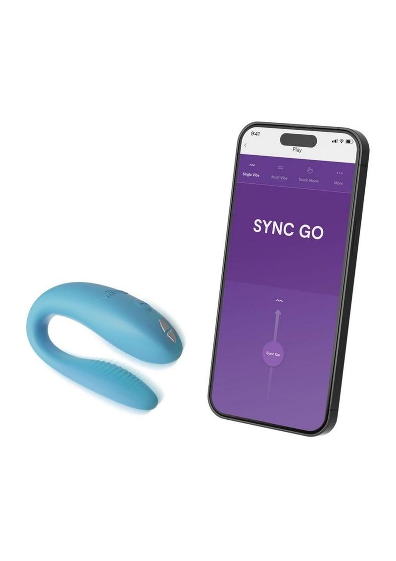 We-Vibe Sync Go App Control Rechargeable Silicone Couples Vibrator - Turquoise