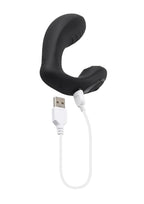 Playboy Play Time Rechargeable Silicone Dual Vibrator with Clitoral Stimulator - Black