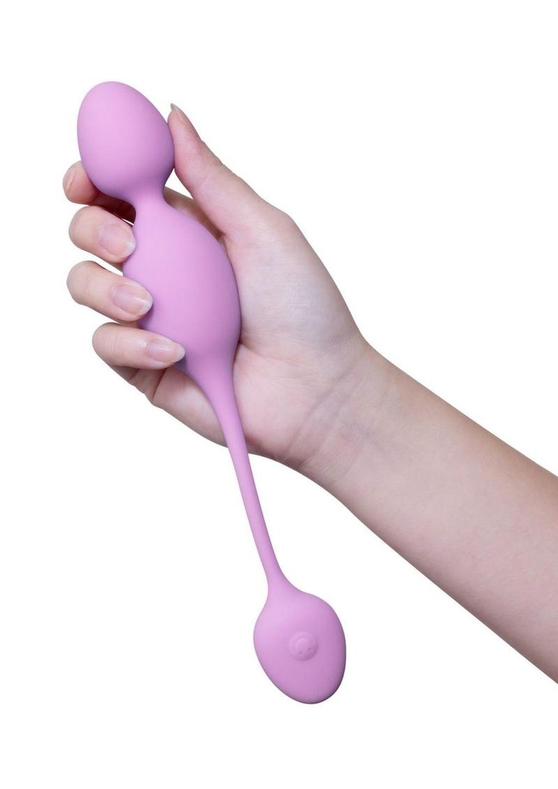 Wellness Raine Rechargeable Silicone Vibrating Kegel Ball with Remote Control - Lilac