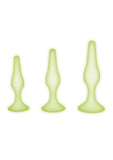 WhipSmart Glow in the Dark Silicone Anal Training Kit (3 Piece) - Green