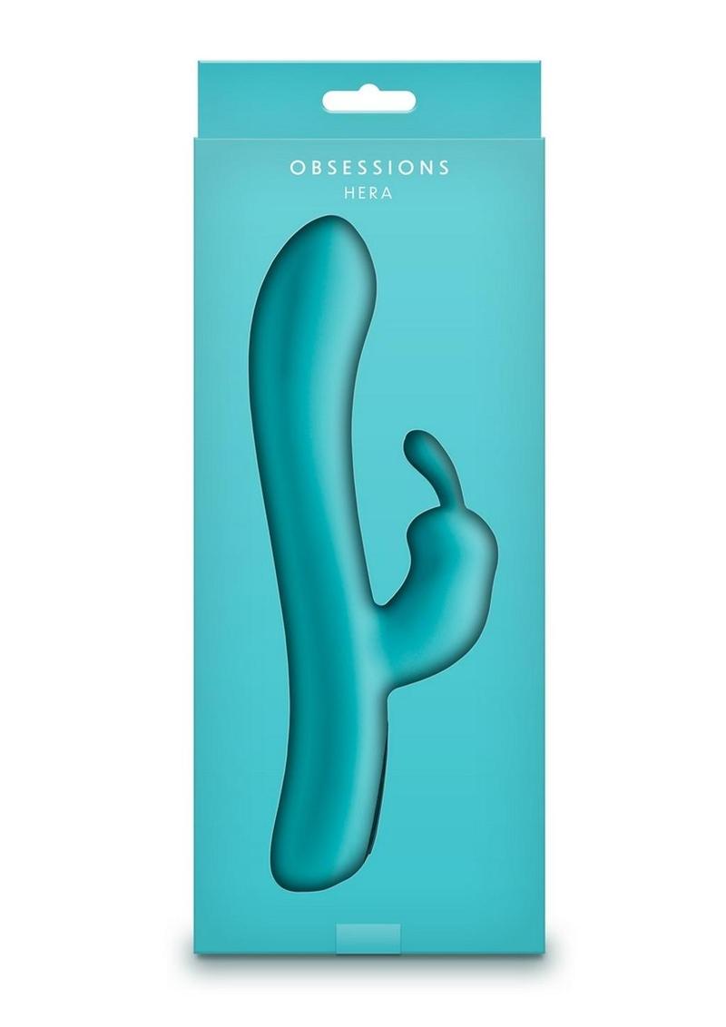 Obsessions Hera Rechargeable Silicone Rabbit Vibrator - Aqua
