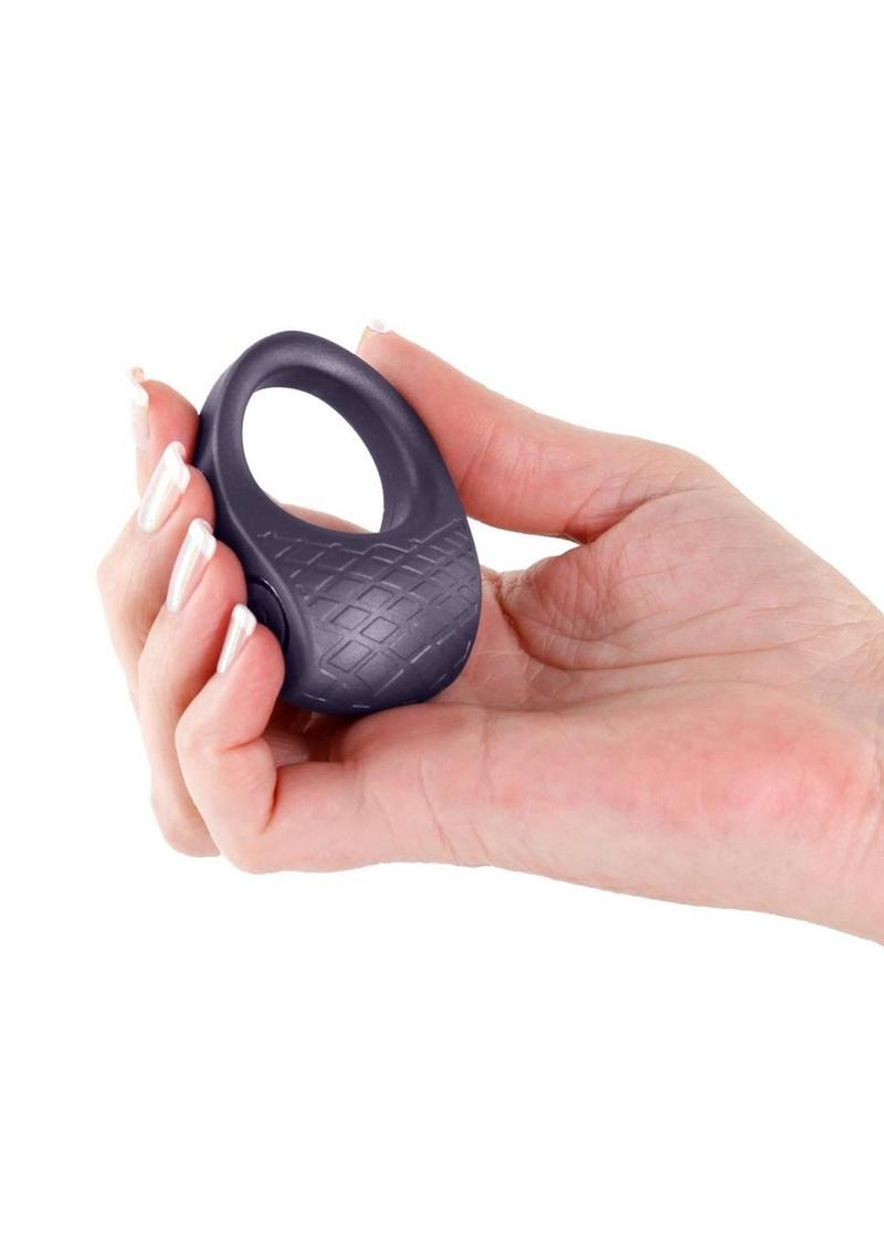 Seduction Levi Rechargeable Silicone Cock Ring - Gray