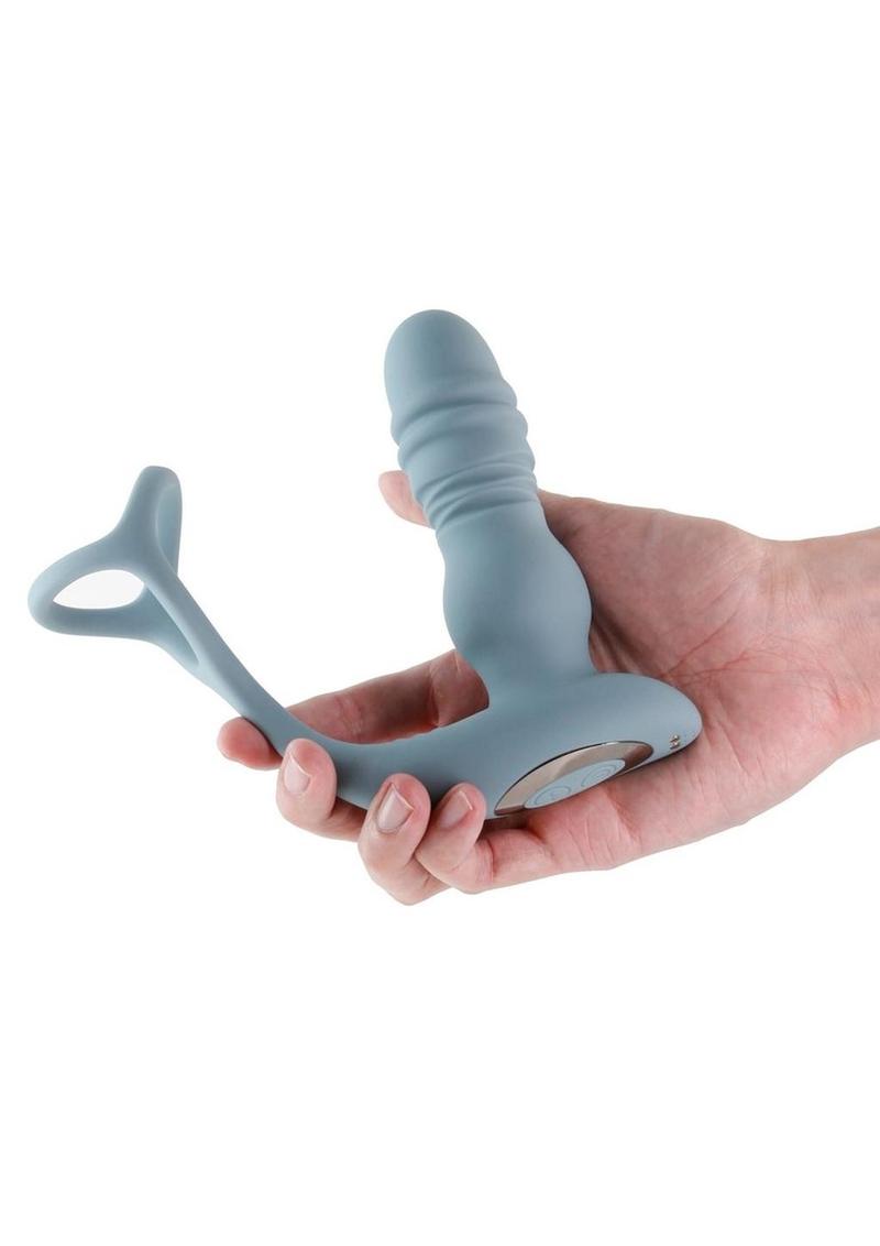 Renegade The Handyman Rechargeable Silicone Cock Ring and Prostate Massager with Remote Control - Gray