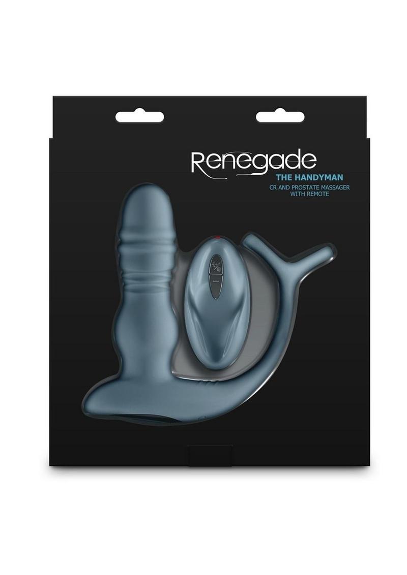 Renegade The Handyman Rechargeable Silicone Cock Ring and Prostate Massager with Remote Control - Gray