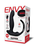 Envy Toys Tapper Rechargeable Silicone P-Spot Vibrator & Dual Stamina Ring with Remote Control - Black