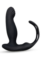Envy Toys Tapper Rechargeable Silicone P-Spot Vibrator & Dual Stamina Ring with Remote Control - Black