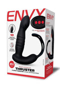 Envy Toys Thruster Rechargeable Silicone P-Spot Vibrator & Dual Stamina Ring with Remote Control - Black
