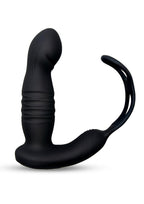 Envy Toys Thruster Rechargeable Silicone P-Spot Vibrator & Dual Stamina Ring with Remote Control - Black