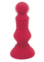 Secret Kisses Rechargeable Silicone Vibrating Floret Buttplug with Remote Control - Red