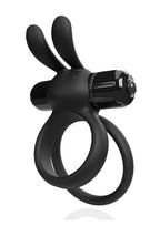 4T Ohare XL Silicone Rabbit Vibrating Cock Ring - Black