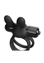4T Ohare XL Silicone Rabbit Vibrating Cock Ring - Black