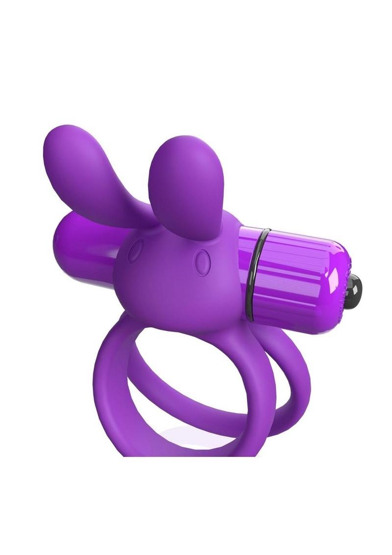 4T Ohare XL Silicone Rabbit Vibrating Cock Ring - Grape