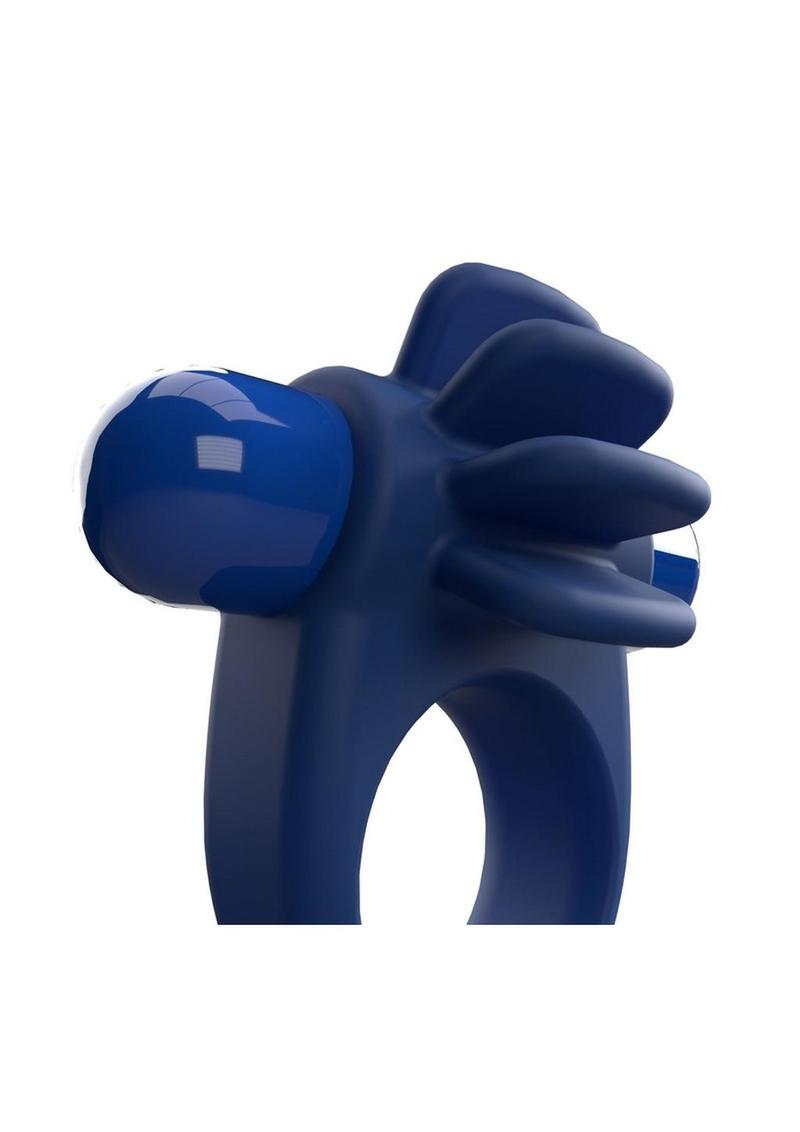 4T Skooch Vibrating Cock Ring with Clitoral Stimulator - Blueberry