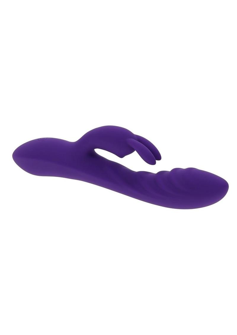 Wavy Rabbit Rechargeable Silicone Dual Motor Rabbit Vibrator - Purple