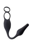 Zero Tolerance Plug & Tug Rechargeable Silicone Cock Ring with Butt Plug - Gray