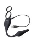 Zero Tolerance Plug & Tug Rechargeable Silicone Cock Ring with Butt Plug - Gray