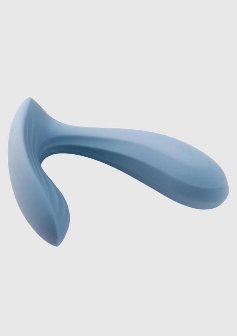 Svakom Erica Rechargeable Silicone App Compatible Dual Vibrator with Clitoral Stimulator and Remote Control -Dusty Blue