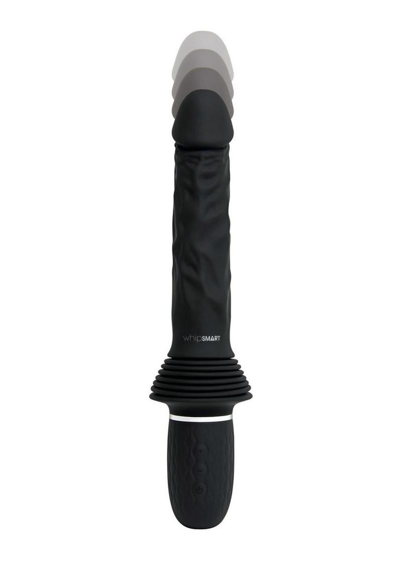 Whipsmart Thrusting Rechargeable Silicone Cock with Remote Control - Black