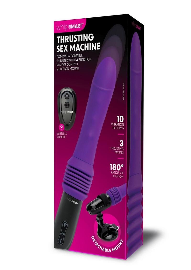 WhipSmart Thrusting Rechargeable Silicone Sex Machine with Remote Control - Purple/Black