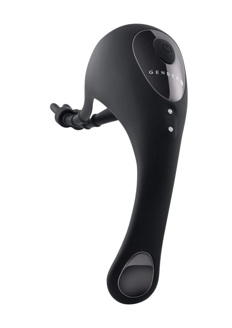 Gender X Back It Up Rechargeable Silicone Vibrating Butt Plug with Remote Control - Black