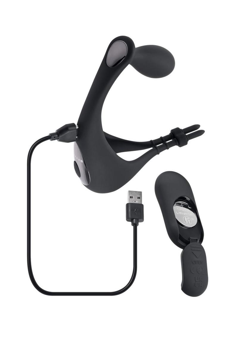 Gender X Back It Up Rechargeable Silicone Vibrating Butt Plug with Remote Control - Black