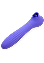 Nu Sensuelle Daisy Rechargeable Silicone Triple Action Thrusting Tongue Suction Vibrator - Ultra Violet