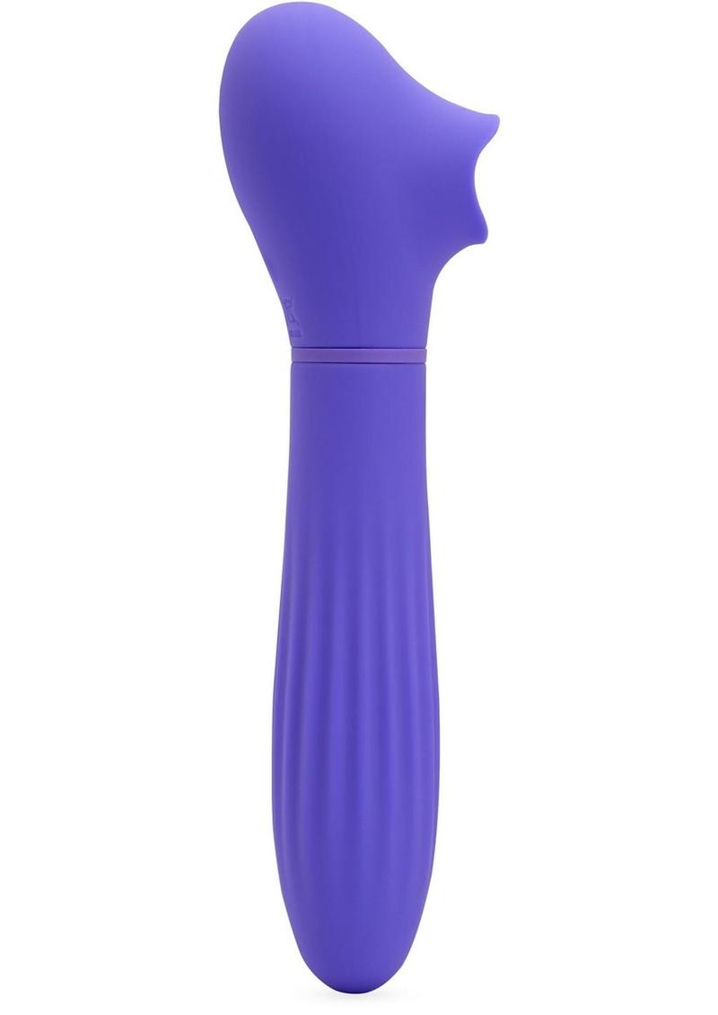 Nu Sensuelle Daisy Rechargeable Silicone Triple Action Thrusting Tongue Suction Vibrator - Ultra Violet