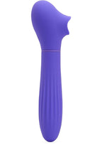 Nu Sensuelle Daisy Rechargeable Silicone Triple Action Thrusting Tongue Suction Vibrator - Ultra Violet