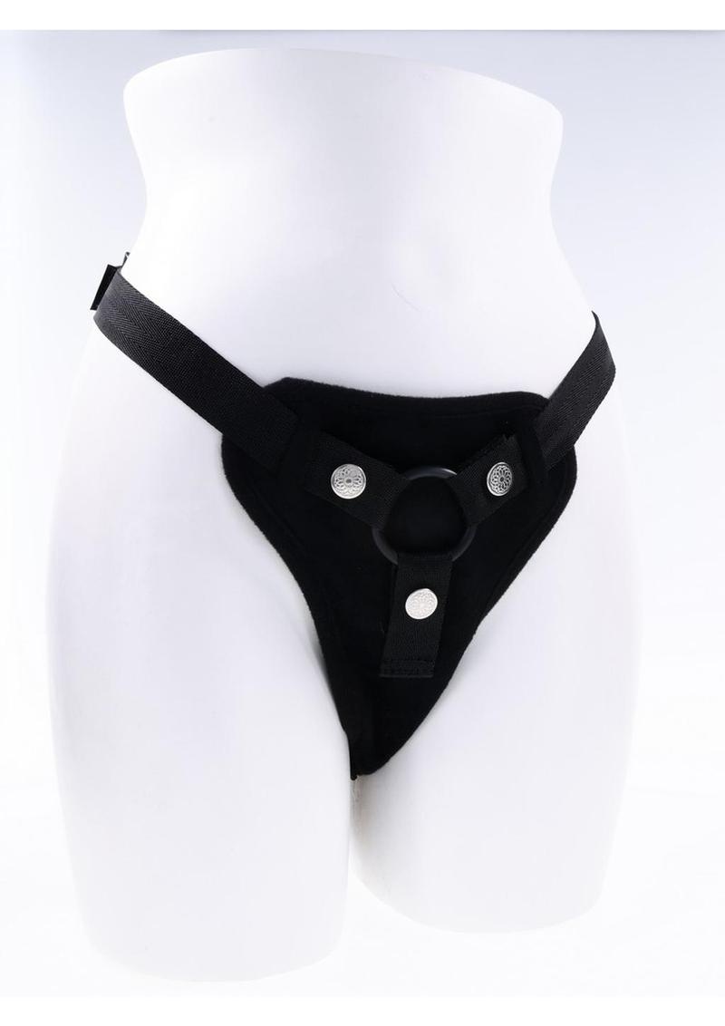 Hidden Pocket Strap-On Vibrator with Remote Control - Black