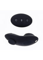 Hidden Pocket Strap-On Vibrator with Remote Control - Black